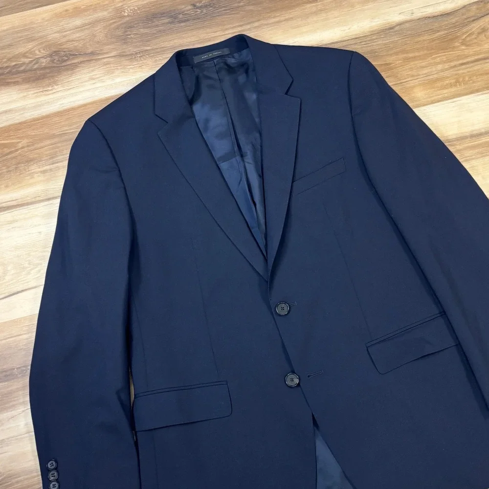 Hugo Boss Blazer Mens 42R Quiet Luxury Virgin Wool Stretch Heritage Navy Blue